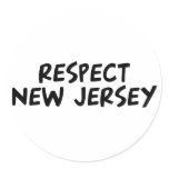 Respect New Jersey Round Stickers