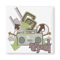 Respect the Beat Boom Box Fridge Magnets