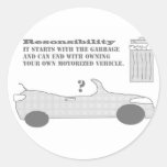 Responsibility car round sticker