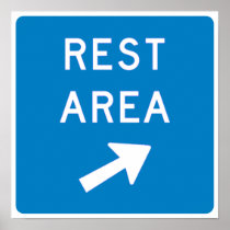 Rest Area Highway Sign Posters