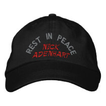 REST IN PEACE, NICK ADENHART EMBROIDERED BASEBALL CAPS