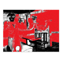 Restaurant Booth in Red Postcard