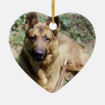 Resting German Shepherd Christmas Tree Ornaments