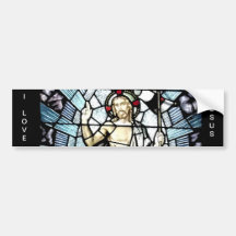 Resurrection of Jesus Stained Glass Window Bumper Stickers