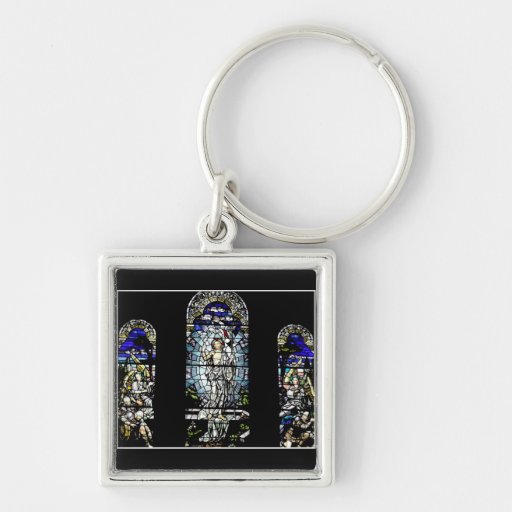 Resurrection of Jesus Stained Glass Window Keychain