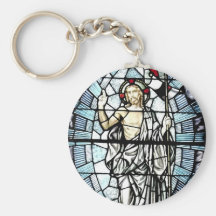 Resurrection of Jesus Stained Glass Window Key Chain