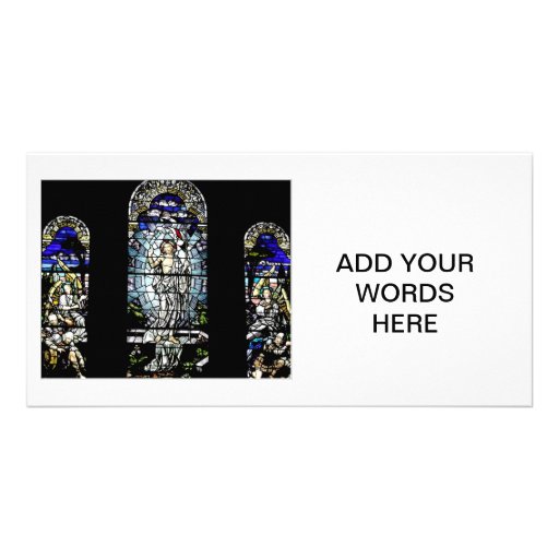 Resurrection of Jesus Stained Glass Window Photo Card Template