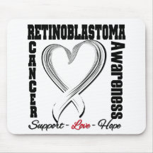 Retinoblastoma Awareness Brushed Heart Ribbon Mouse Pad