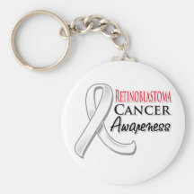 Retinoblastoma Cancer Awareness Ribbon Keychain