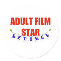 RETIRED ADULT FILM STAR STICKER