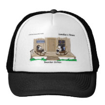 Retired Border Collies Funny Offbeat Cartoon Gifts Trucker Hat