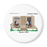 Retired Border Collies Funny Offbeat Cartoon Gifts Fridge Magnets