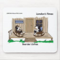 Retired Border Collies Funny Offbeat Cartoon Gifts mousepads