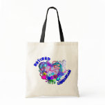 Retired Librarian Artsy Retro Blue Heart Tote Bag