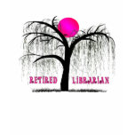 Retired Librarian Gifts Weeping Willow Design t-shirts