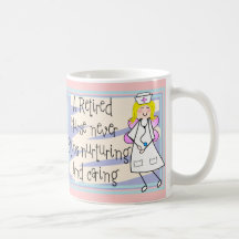 Retired Nurse Angel Art Cards & Gifts Coffee Mugs