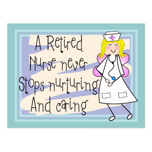 Retired Nurse Angel Art Cards & Gifts Post Cards
