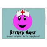 Retired Nurse Gifts "Happy Dance Pink Smiley" Greeting Card