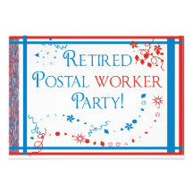 Retired Postal Worker Party Invitations USPS