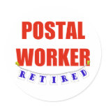 RETIRED POSTAL WORKER stickers