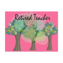 Retired Teacher Artsy Trees Design Gifts Postcard
