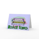 Retired Teacher (Funny Stack of Books Design) cards