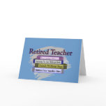 Retired Teacher "Funny Stack of Books" Design cards