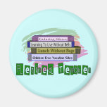 Retired Teacher (Funny Stack of Books Design) Refrigerator Magnets