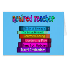Retired Teacher Gifts Stack of Books Design Greeting Card