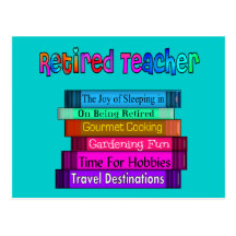 Retired Teacher Gifts Stack of Books Design Post Cards