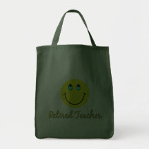 Retired Teacher YELLOW SMILEY Canvas Bag