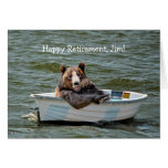 Retirement Bear in Boat Greeting Card