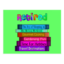 Retirement Gifts Unique Stack of Books Design Post Cards