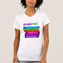 Retirement Gifts Unique Stack of Books Design Tshirts