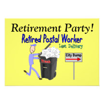 Retirement Invitations-Postal Worker