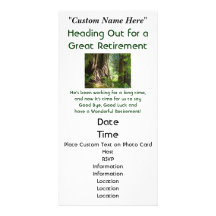 Retirement Party Invitation Announcement Redwoods Personalised Photo Card