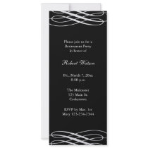 Retirement Party Silver Ribbons (black) Personalized Invites