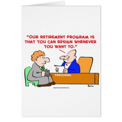 retirement program resign greeting card by rexfmay