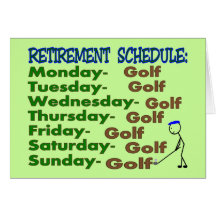 Retirement Schedule GOLFER Cards