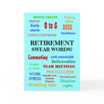 Retirement Swear Words! Customisable cards