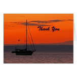 Retirement Thank You Sailboat at Sunset Note Card