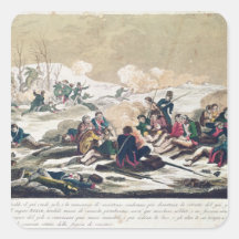Retreat from Moscow, engraved by J. Hassell Square Stickers