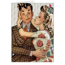 Retro 1940s Kissing Couple cards