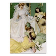 Retro 1940s Wedding Card