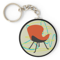 Retro 1950 Red Chair Keychain