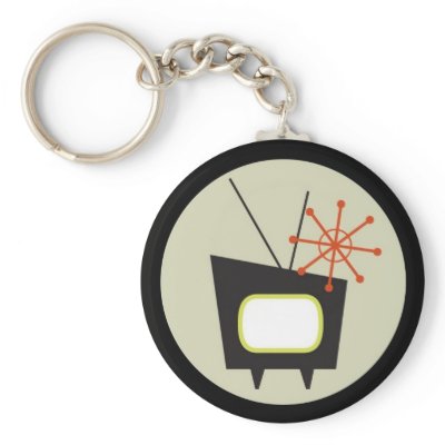 Retro 1950 TV Set Keychain