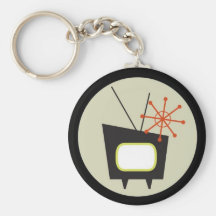 Retro 1950 TV Set Keychain