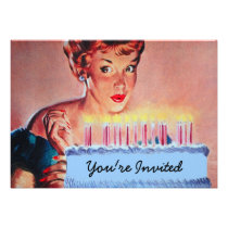 Retro 1950s Birthday invitations