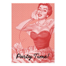 Retro 1950s Party Personalized Announcements