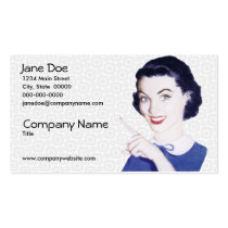 Retro 1950s Pointing Woman V2 business cards